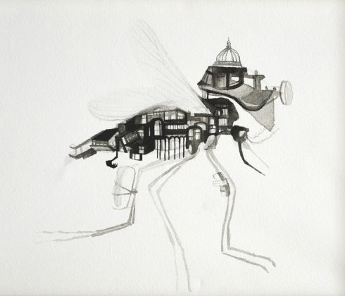 Invasion 4, 2019, ink on paper, 21x26 cm